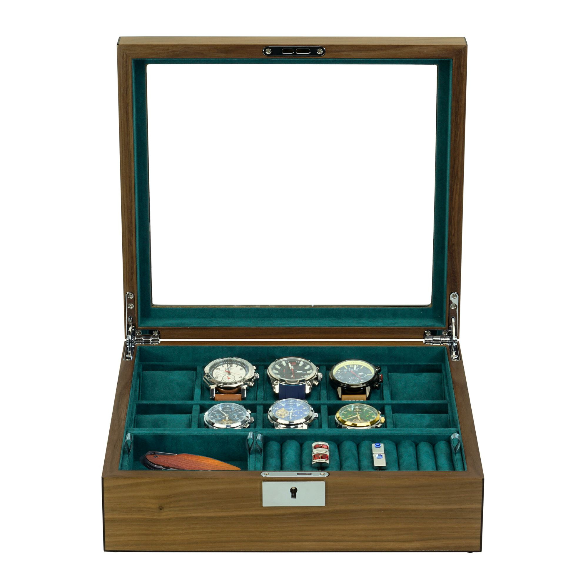 Seconds - 10 Slots Walnut Wooden Watch Box with Removable Trays (A)