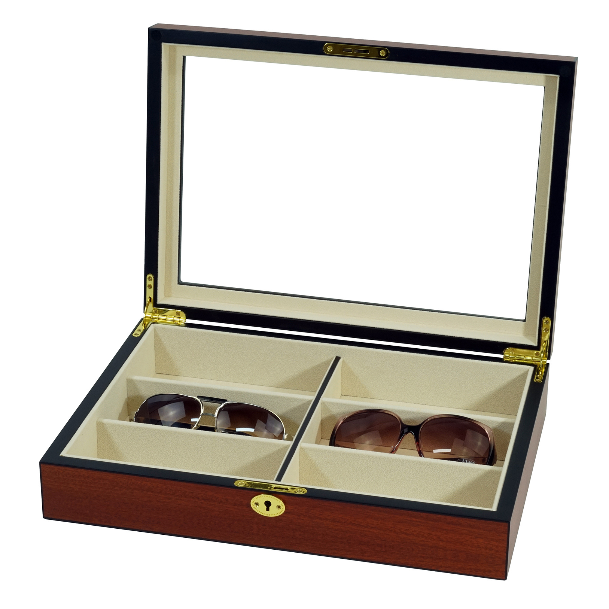 6 Pairs Cherry Wooden Sunglass Box