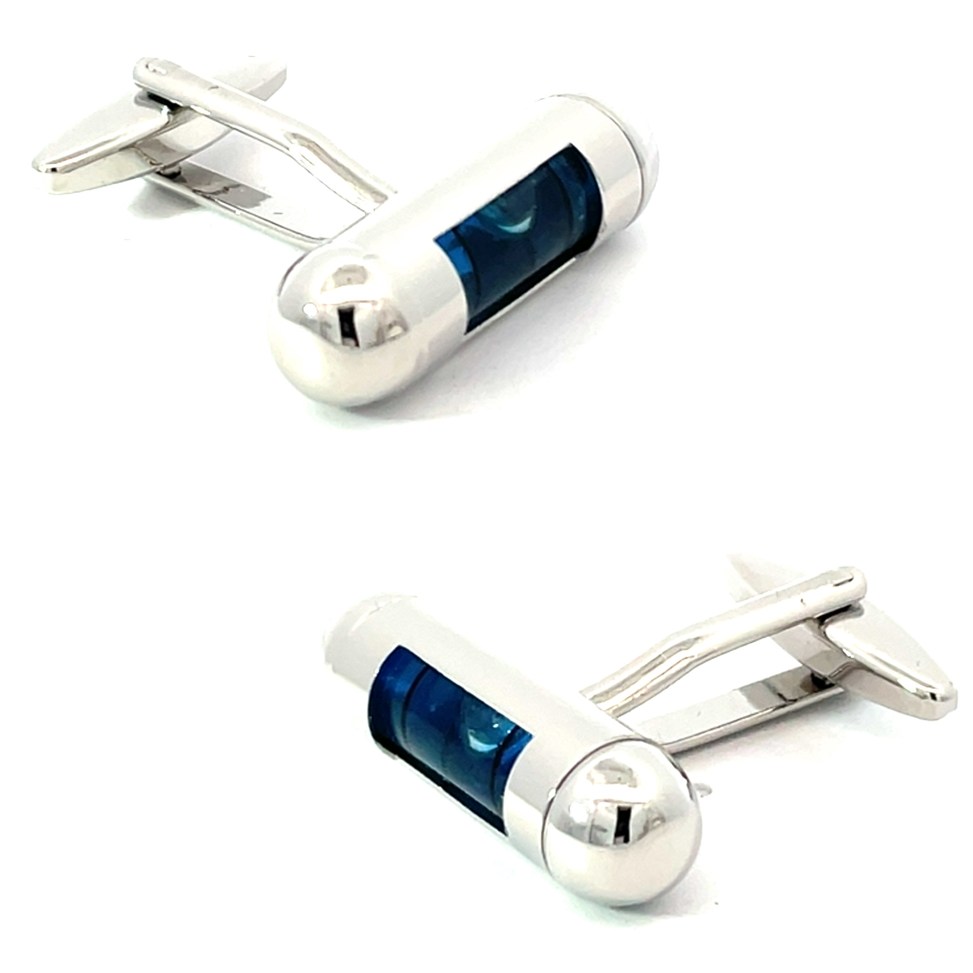 Blue Spirit Level Cufflinks