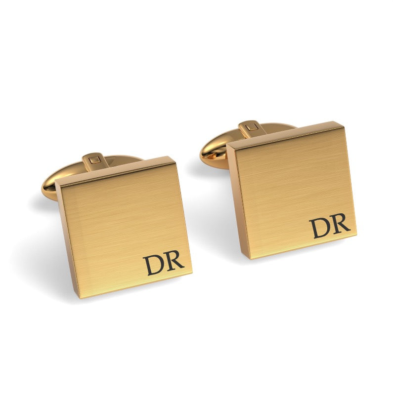 Initials Engraved Square Cufflinks