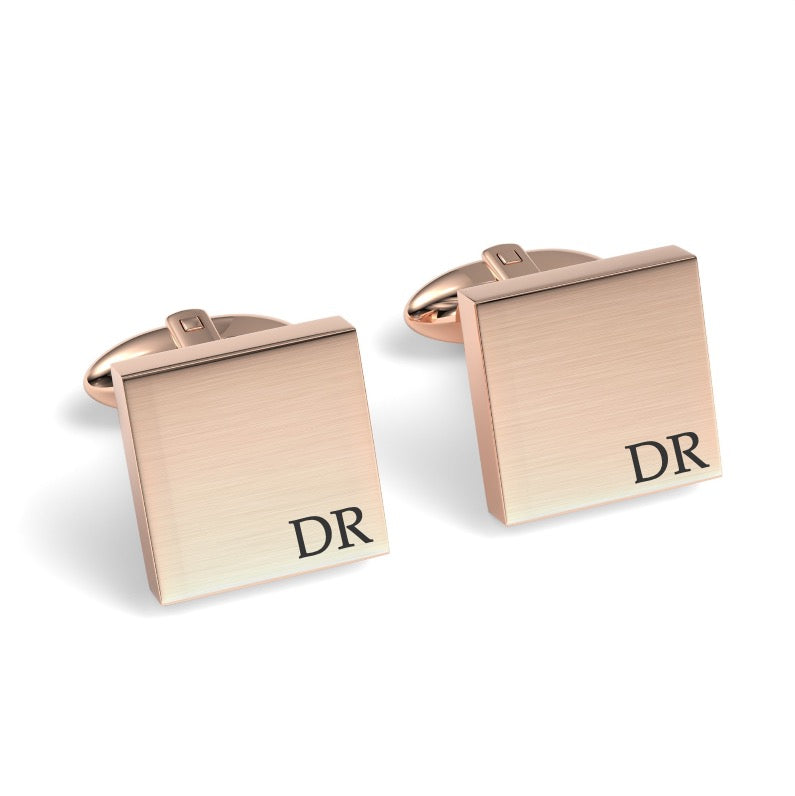 Initials Engraved Square Cufflinks