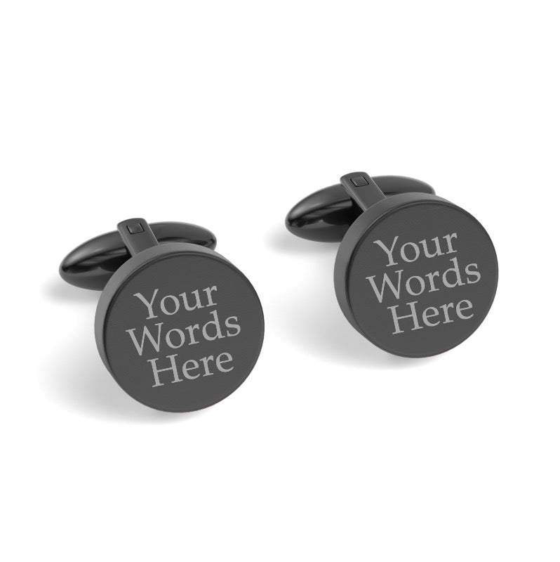 Your Words Here Engraved Round Cufflinks