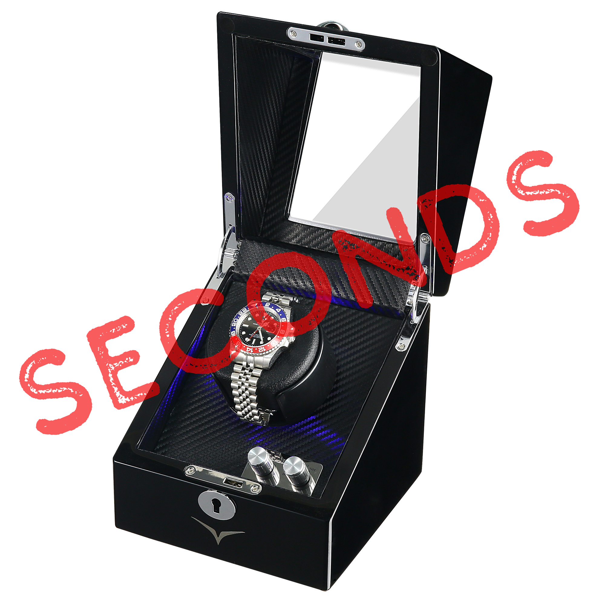 Seconds - Waratah Watch Winder Box for 1 Watch in Black