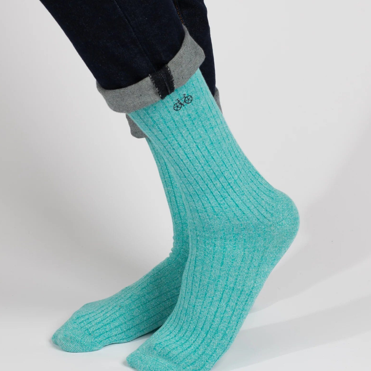 Aqua Marle Ribbed Socks