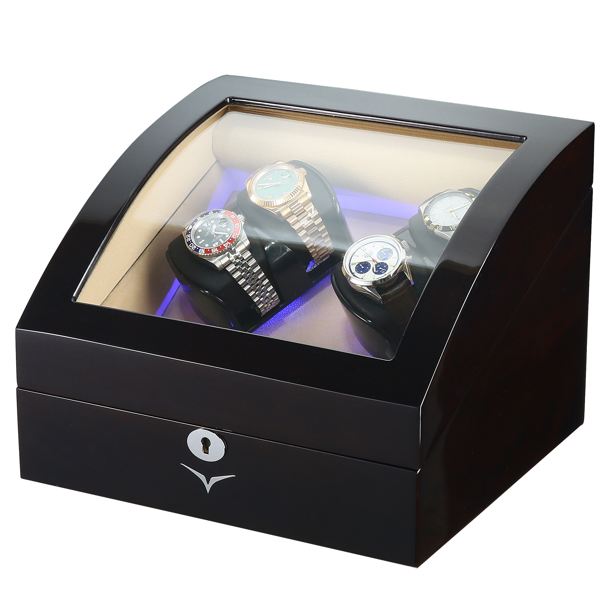 Avoca Watch Winder Box 4 + 4 Watches in Mahogany (G)