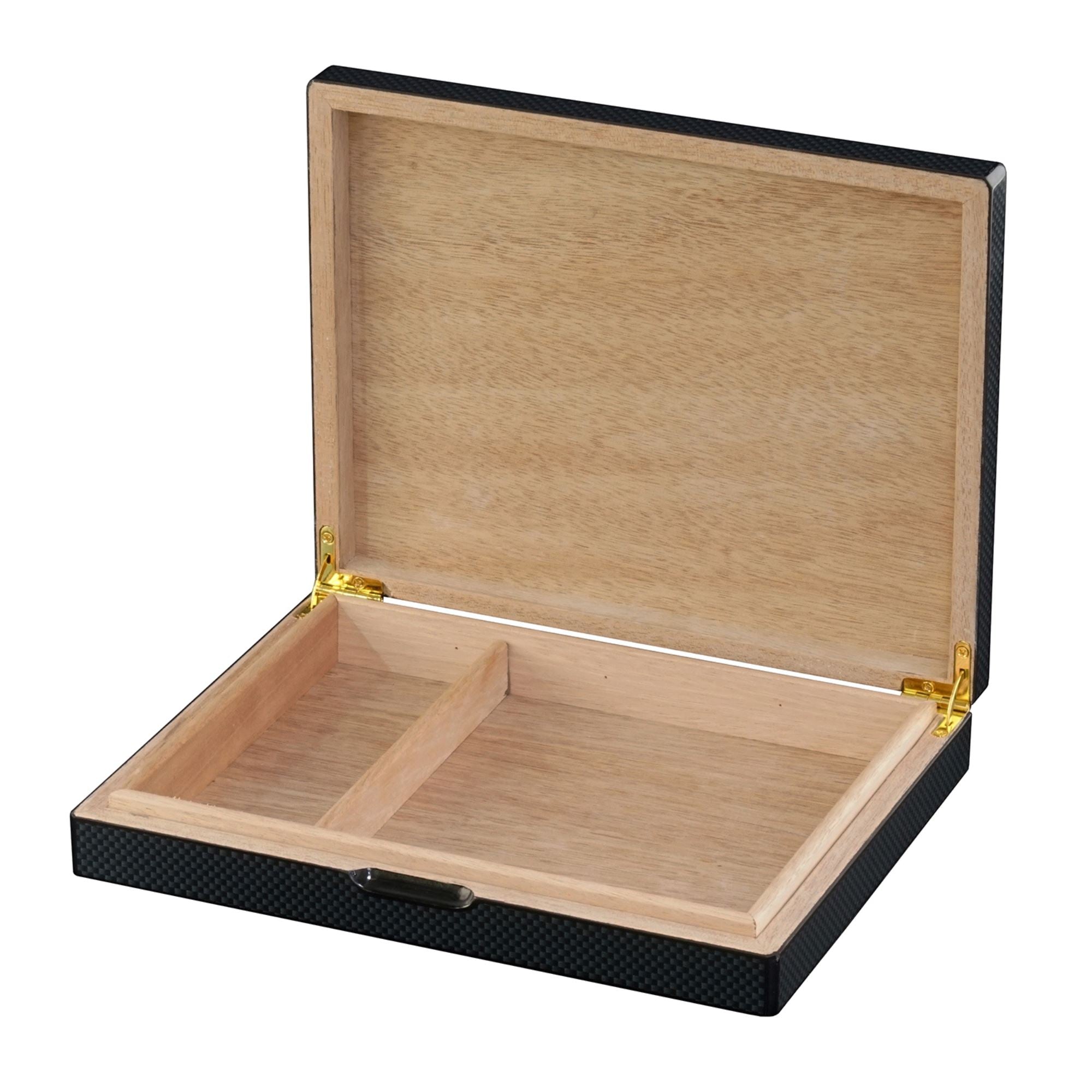 10 CT Carbon Fibre Wooden Humidor Cigar Boxes Clinks