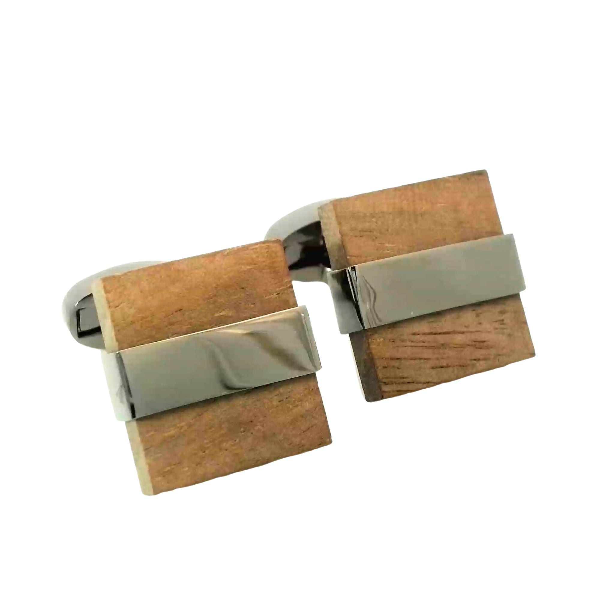 Wood and Gunmetal Cufflinks Classic & Modern Cufflinks Clinks Australia Wood and Gunmetal Cufflinks