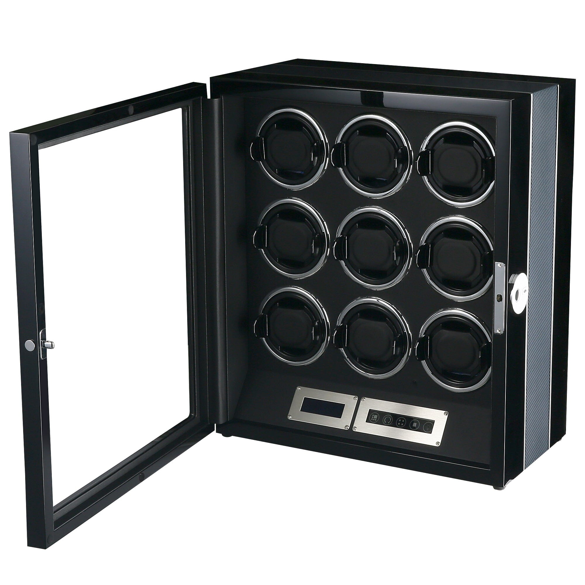 Flinders Watch Winder for 9 Watches with Fingerprint Lock Watch Winder Boxes Clinks