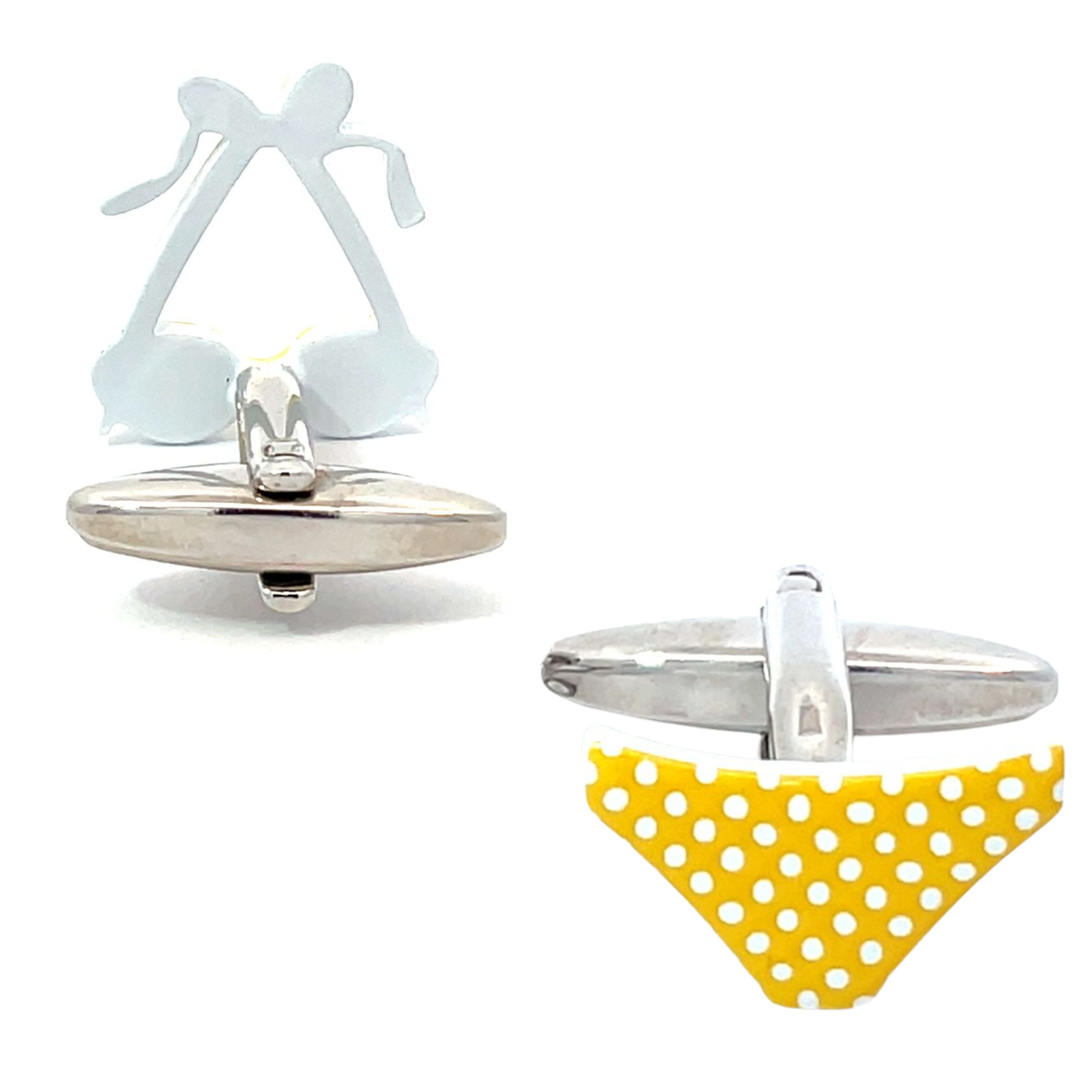 Yellow Polka Dot Bikini Cufflinks