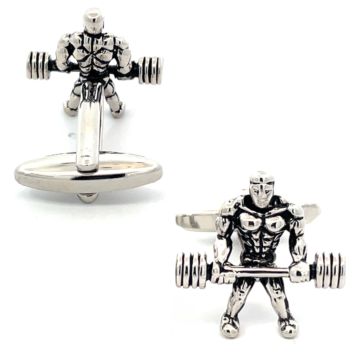 Weightlifter Bodybuilder Flex Wheeler Gym Cufflinks