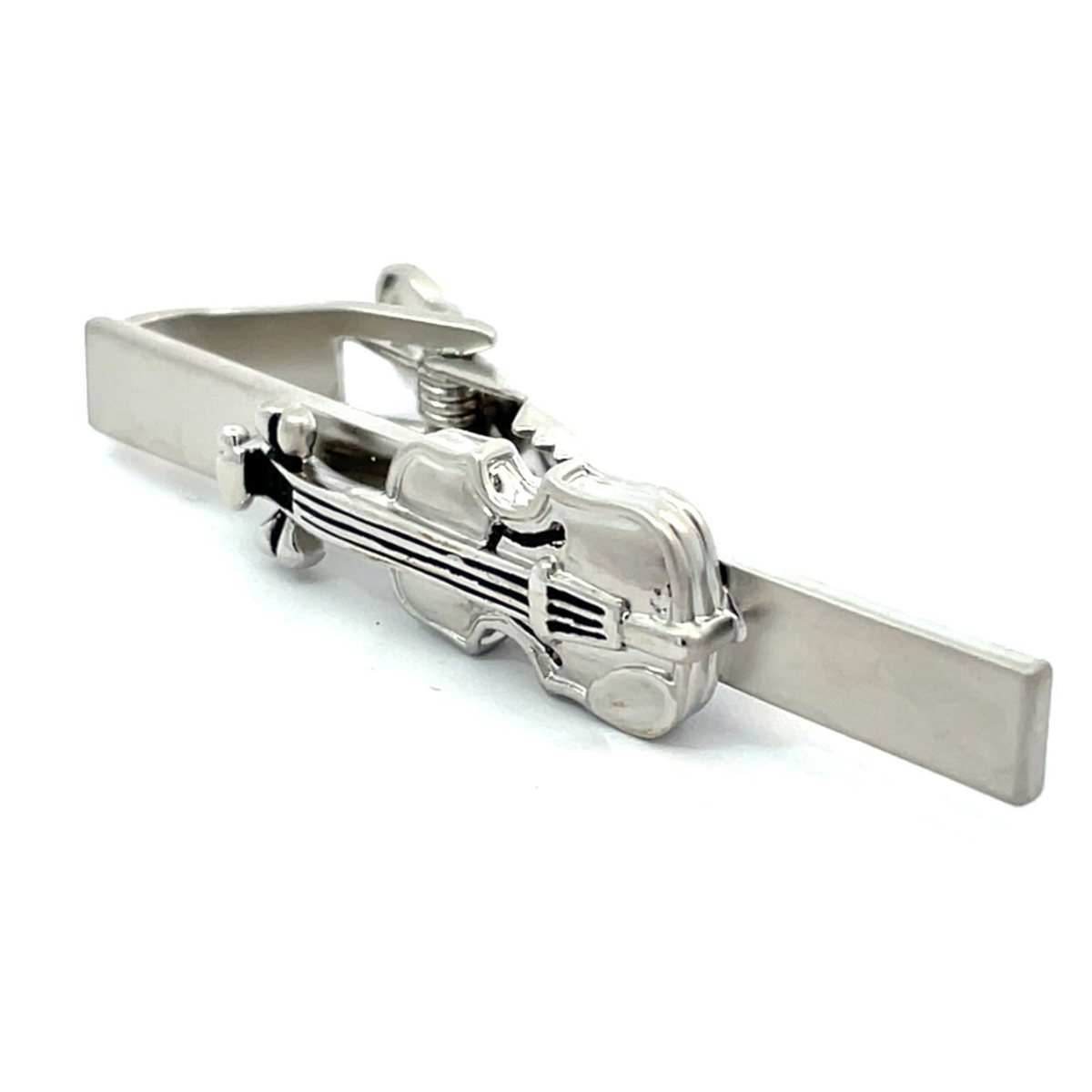 Violin Silver Tie Clip