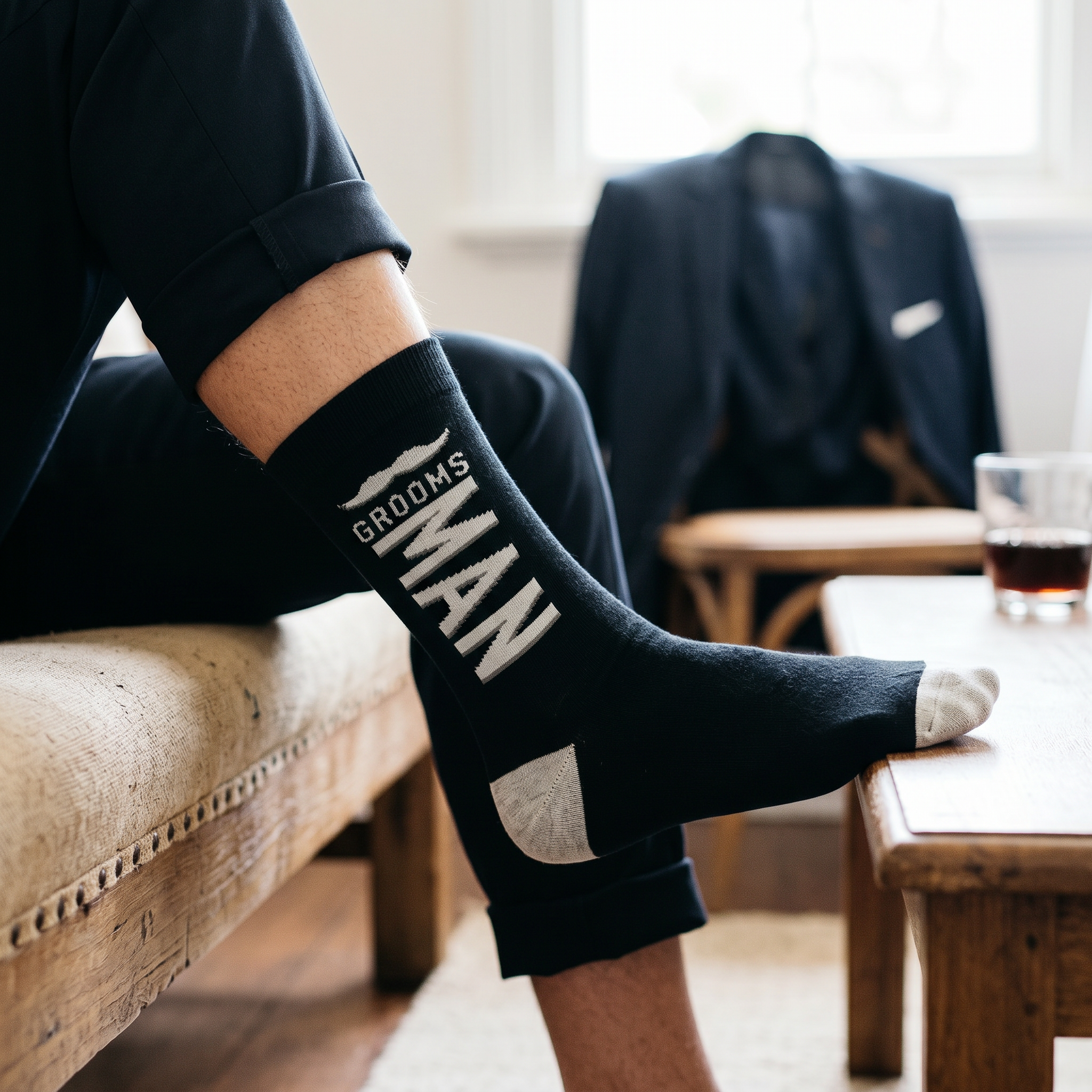 Groomsman Wedding Party Bamboo Socks by Dapper Roo lifestyle image