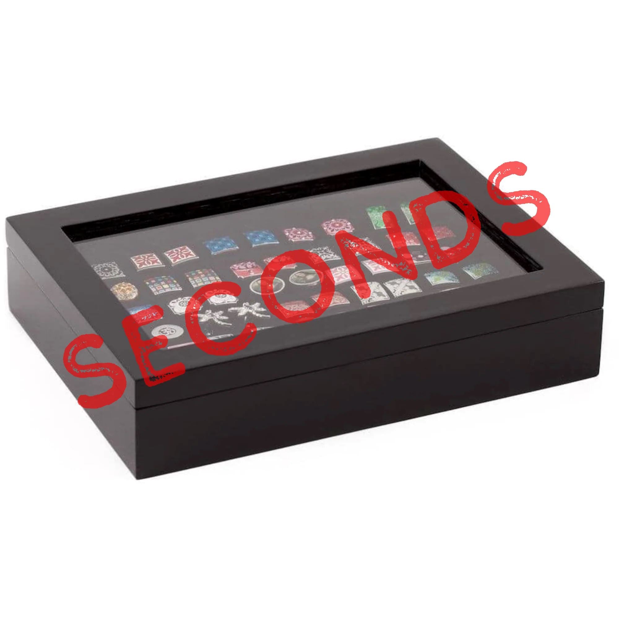 Seconds - 36 Pair Black Cufflink Box (c) Seconds Clinks Australia