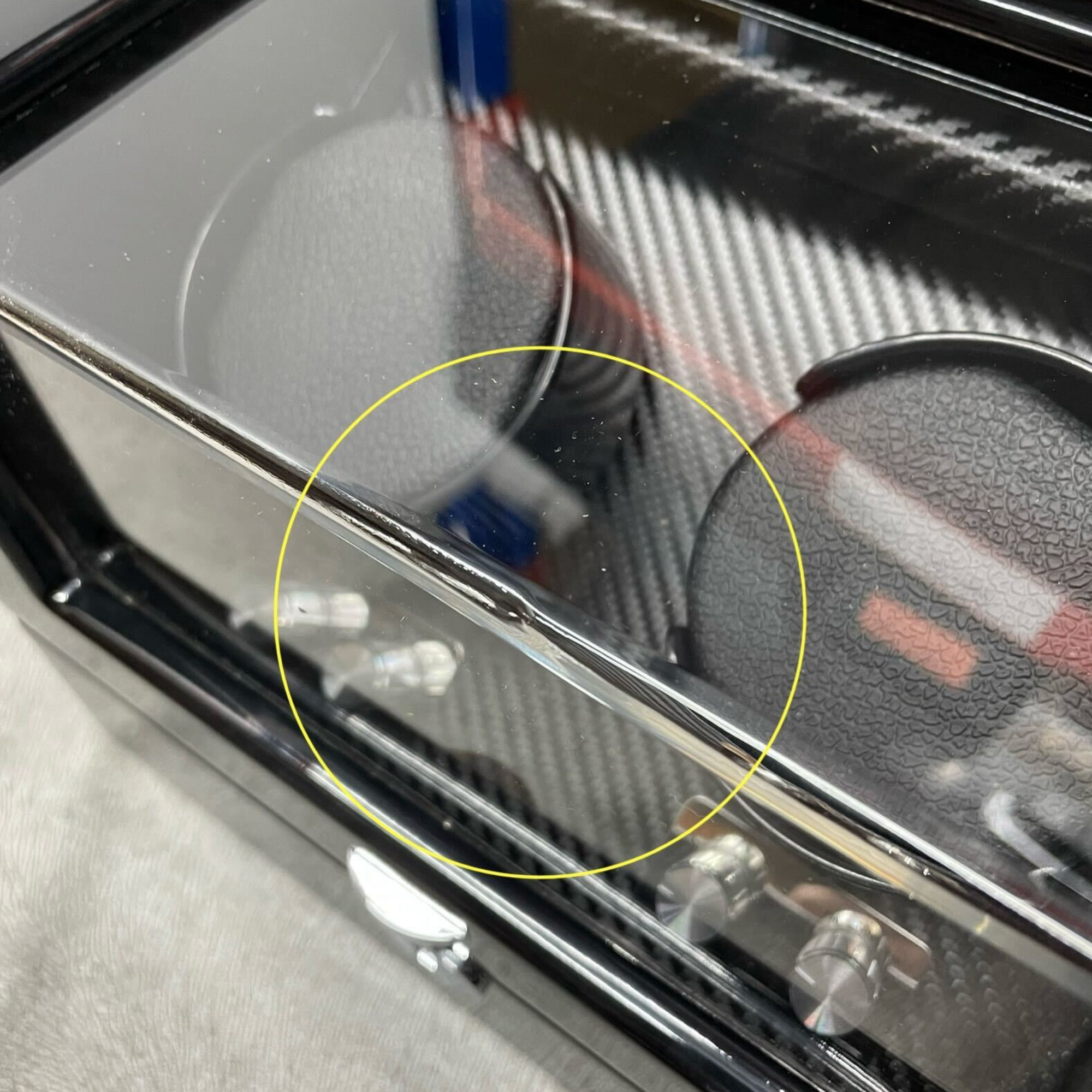 Seconds - Waratah Black Carbon Fibre Watch Winder Box for 2 Watches (h)