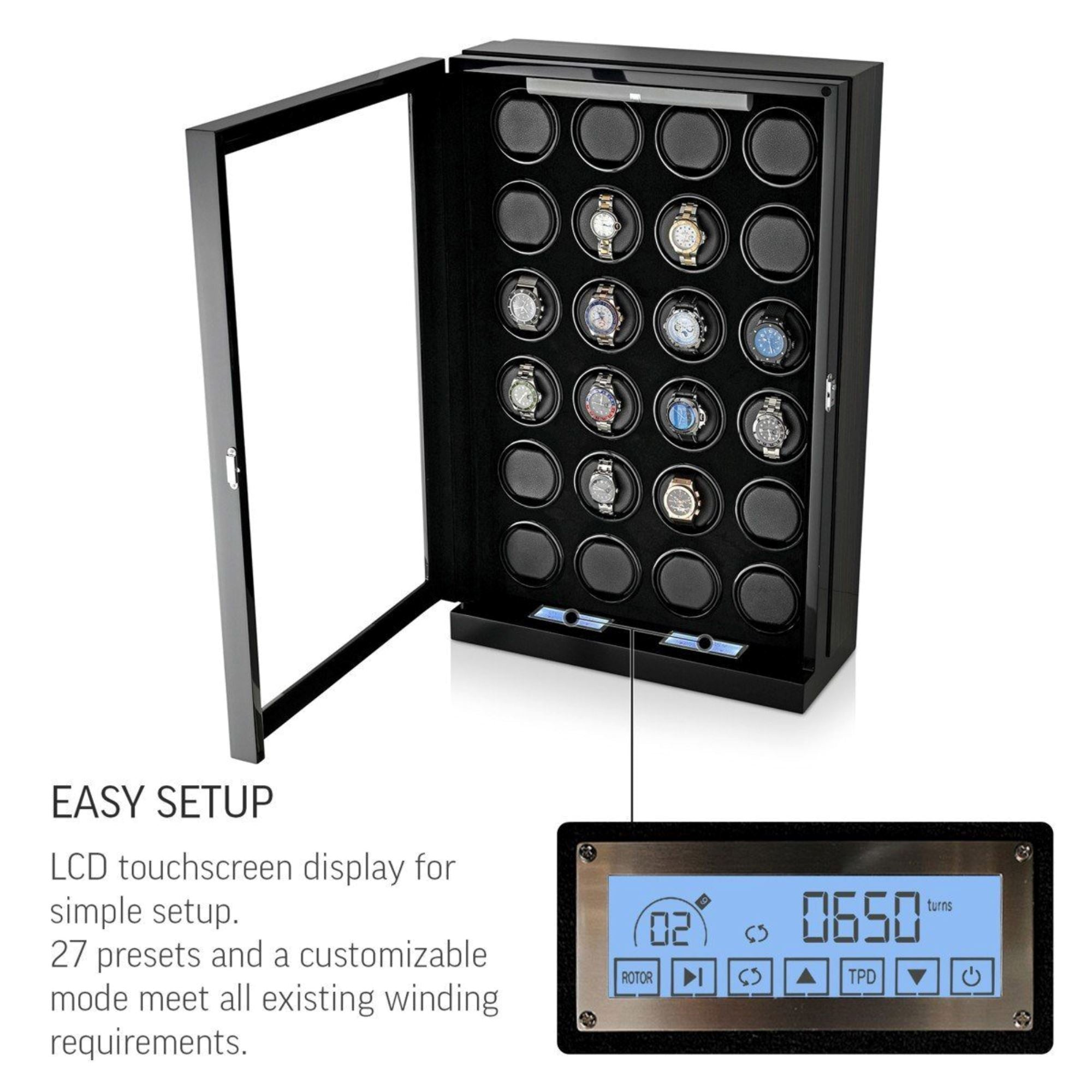 Seconds - Sydney Watch Winder for 24 Watches in Black