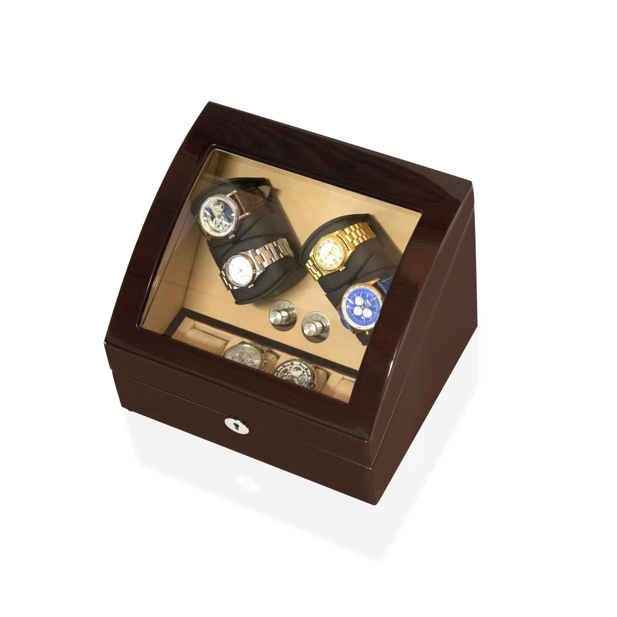 Seconds - Avoca Watch Winder Box 4 + 4 Watches in Mahogany (I)