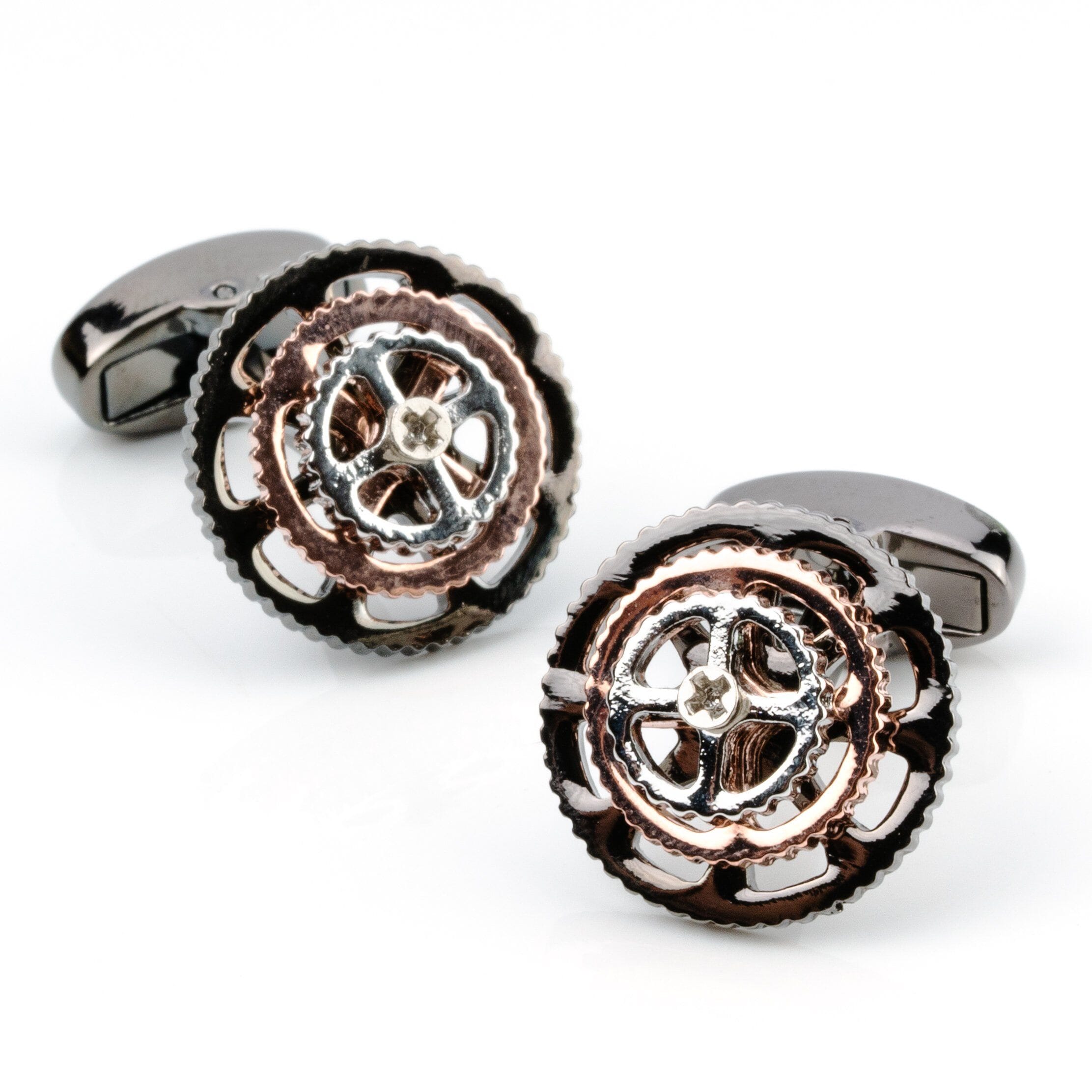 Bicycle Gear Cog Cufflinks in Gunmetal Silver Gold Novelty Cufflinks Clinks Australia