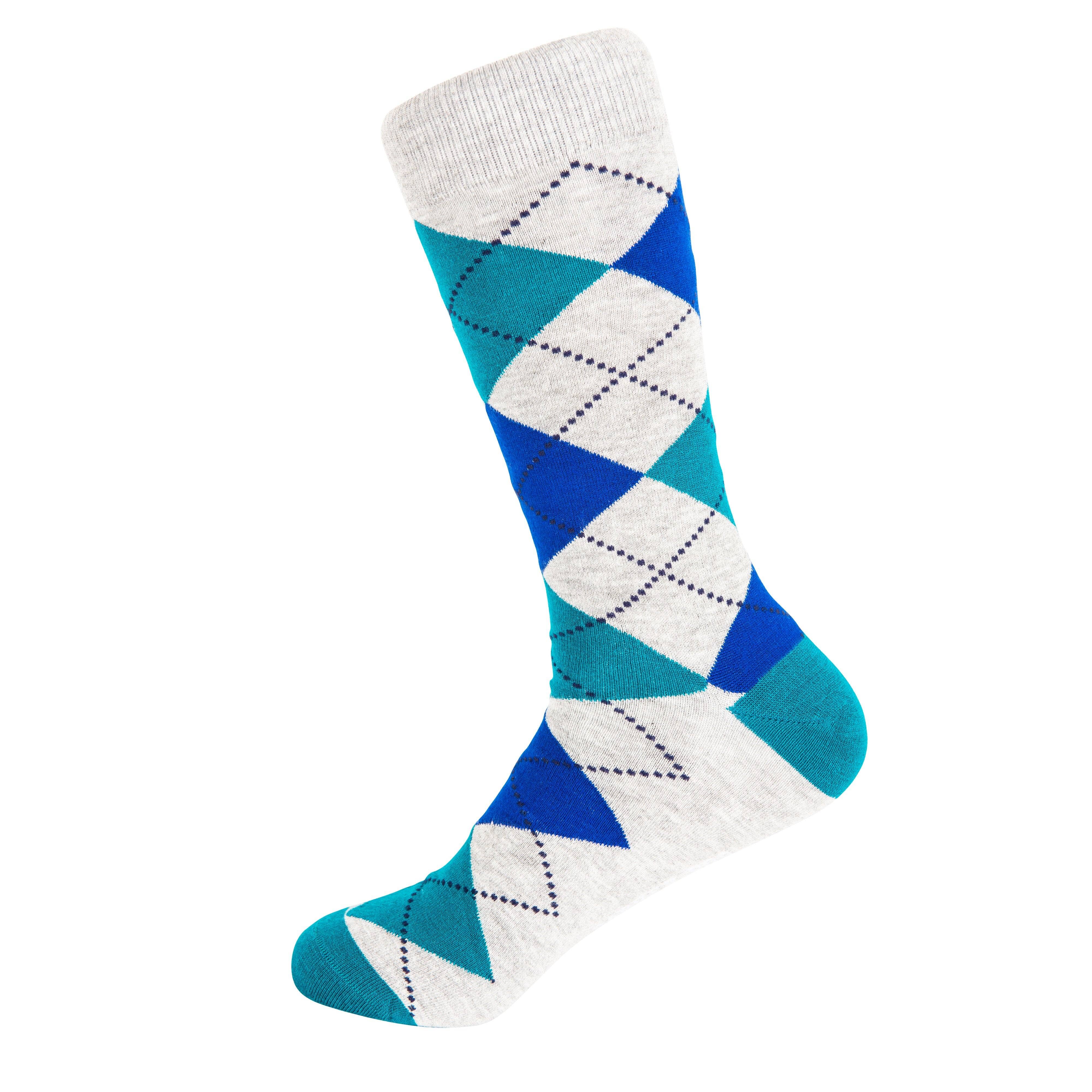 Argyle Tartan Grey Bamboo Socks by Dapper Roo Socks Dapper Roo