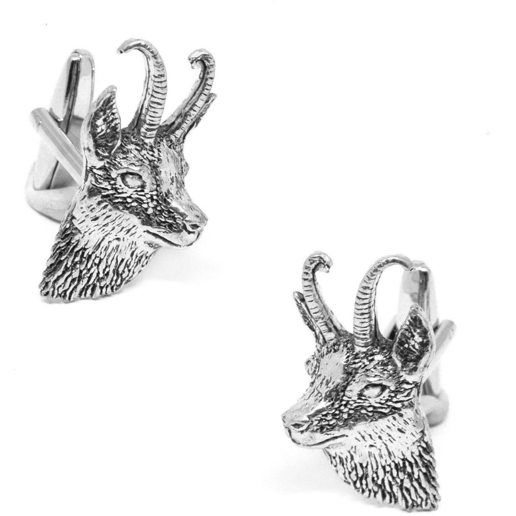 Silver Goat's Head Cufflinks Novelty Cufflinks Clinks Australia Silver Goat's Head Cufflinks