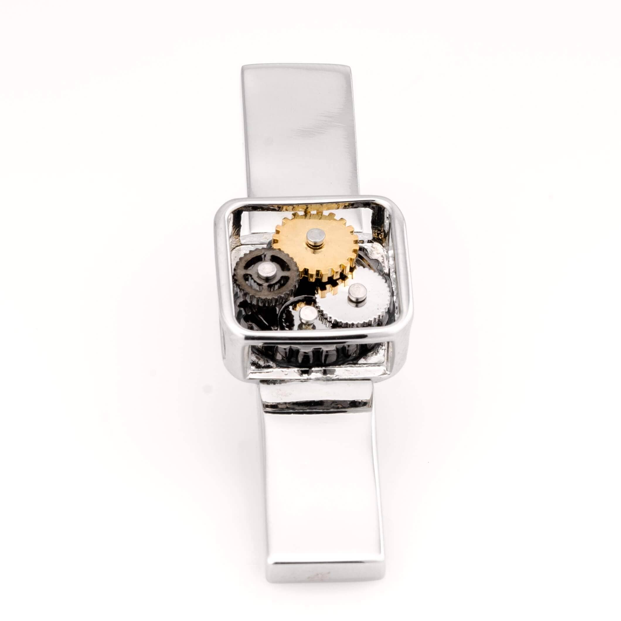 Steampunk Square Silver Tie Clip Tie Bars Clinks Australia Default