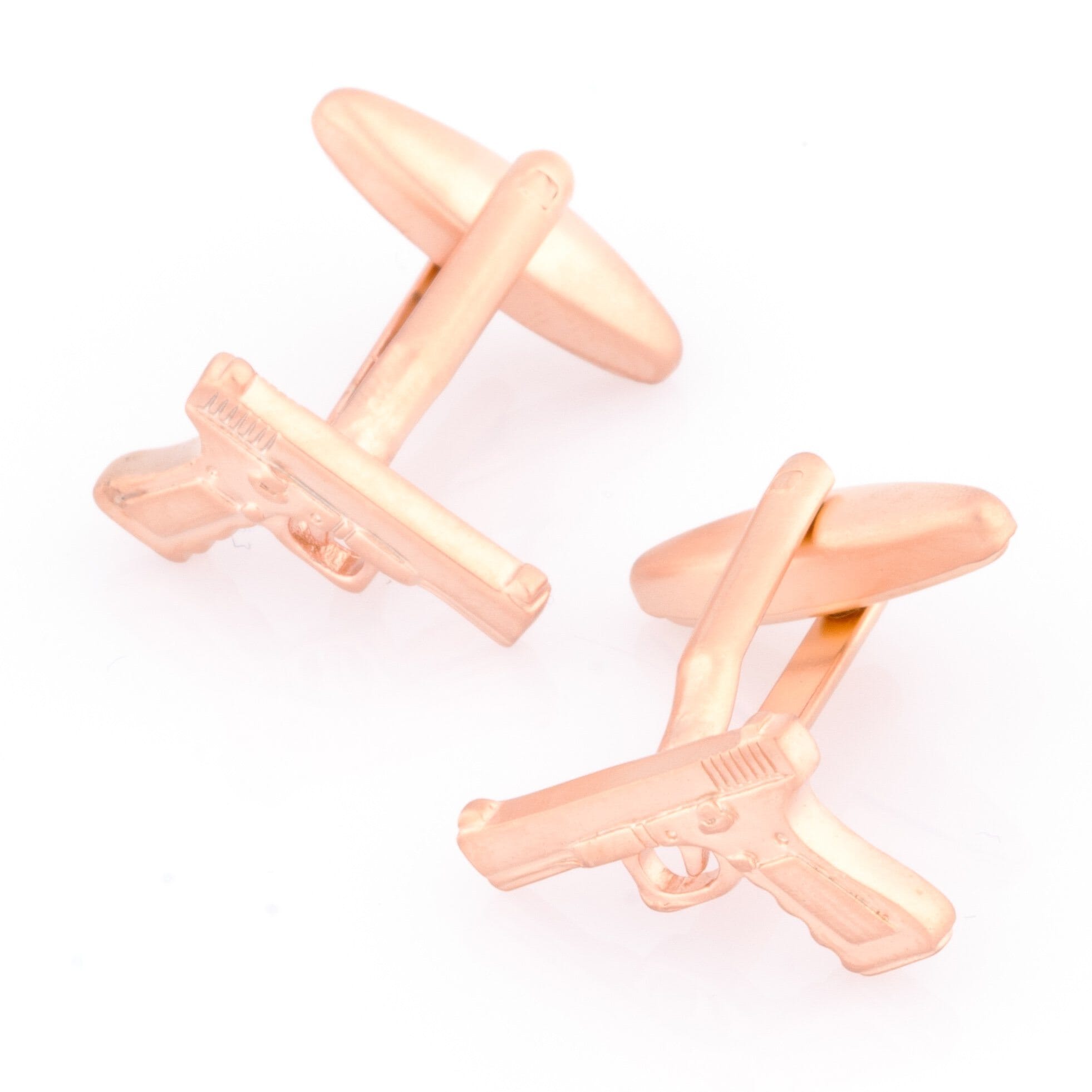 Rose Gold Hand Gun Cufflinks Novelty Cufflinks Clinks Australia