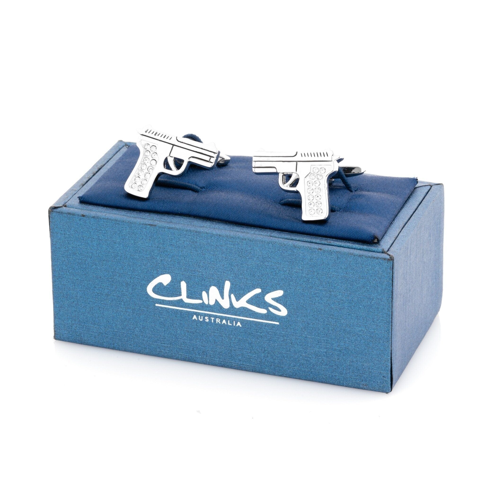 Crystal 9mm Hand Gun Cufflinks Novelty Cufflinks Clinks Australia