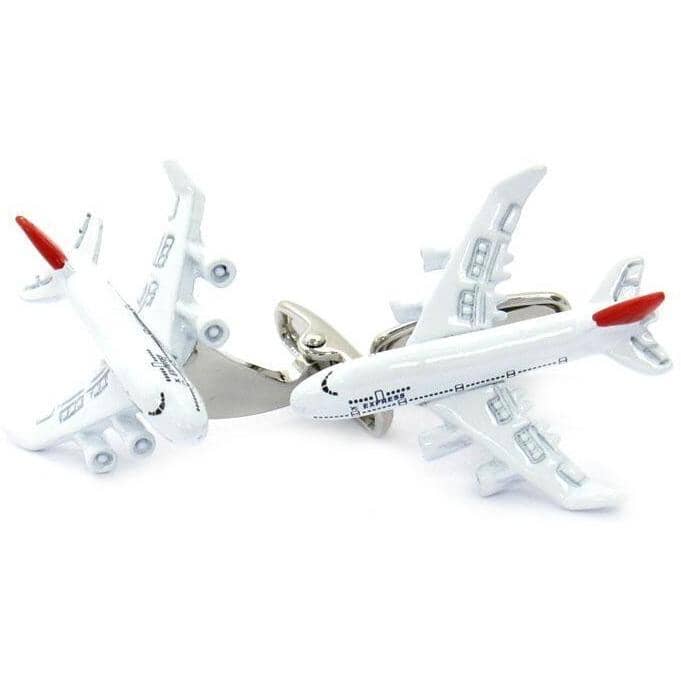 Commercial Jet Plane Cufflinks in Colour Novelty Cufflinks Clinks Australia Commercial Jet Plane Cufflinks in Colour
