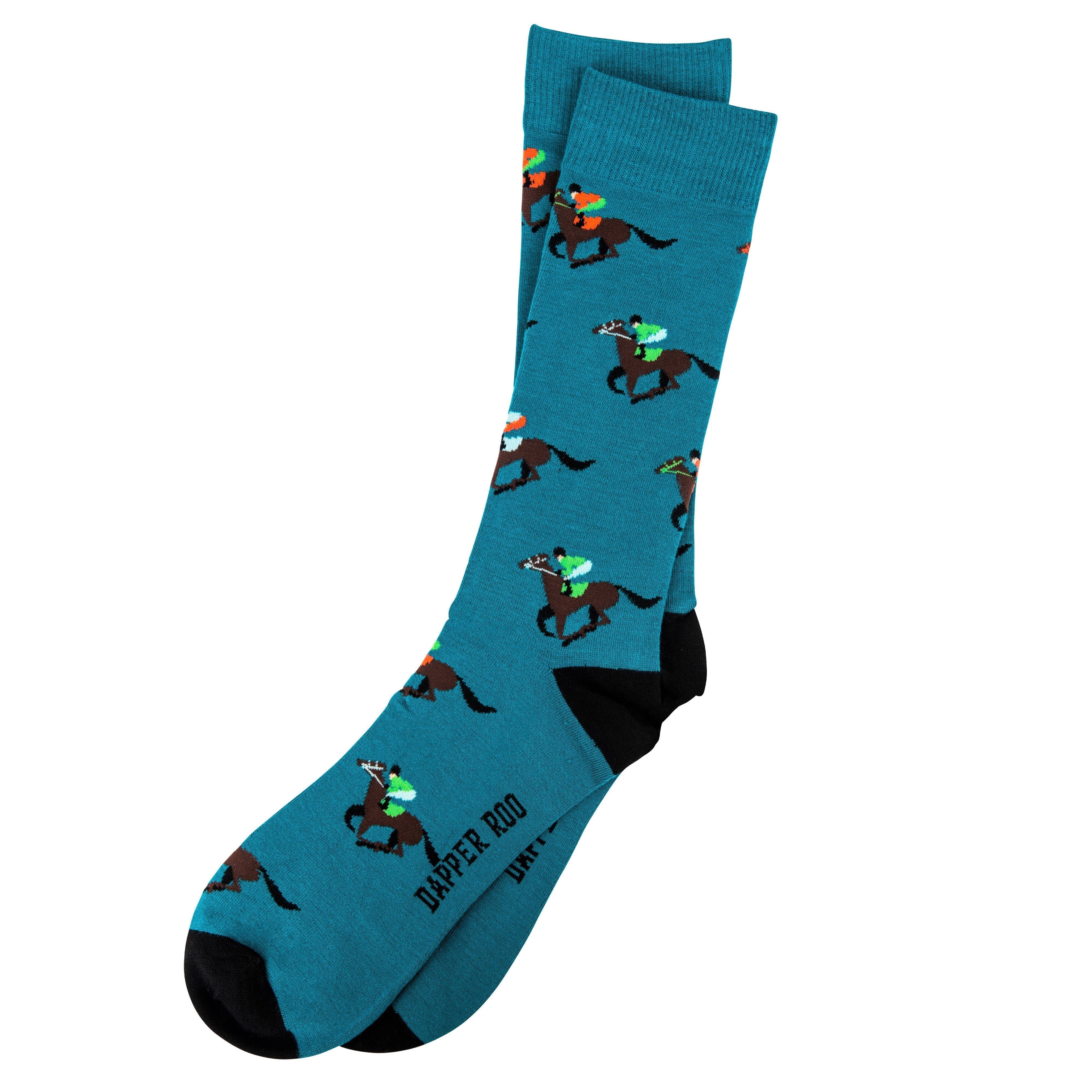 At the Races Horse & Jockey Bamboo Socks by Dapper Roo Socks Dapper Roo