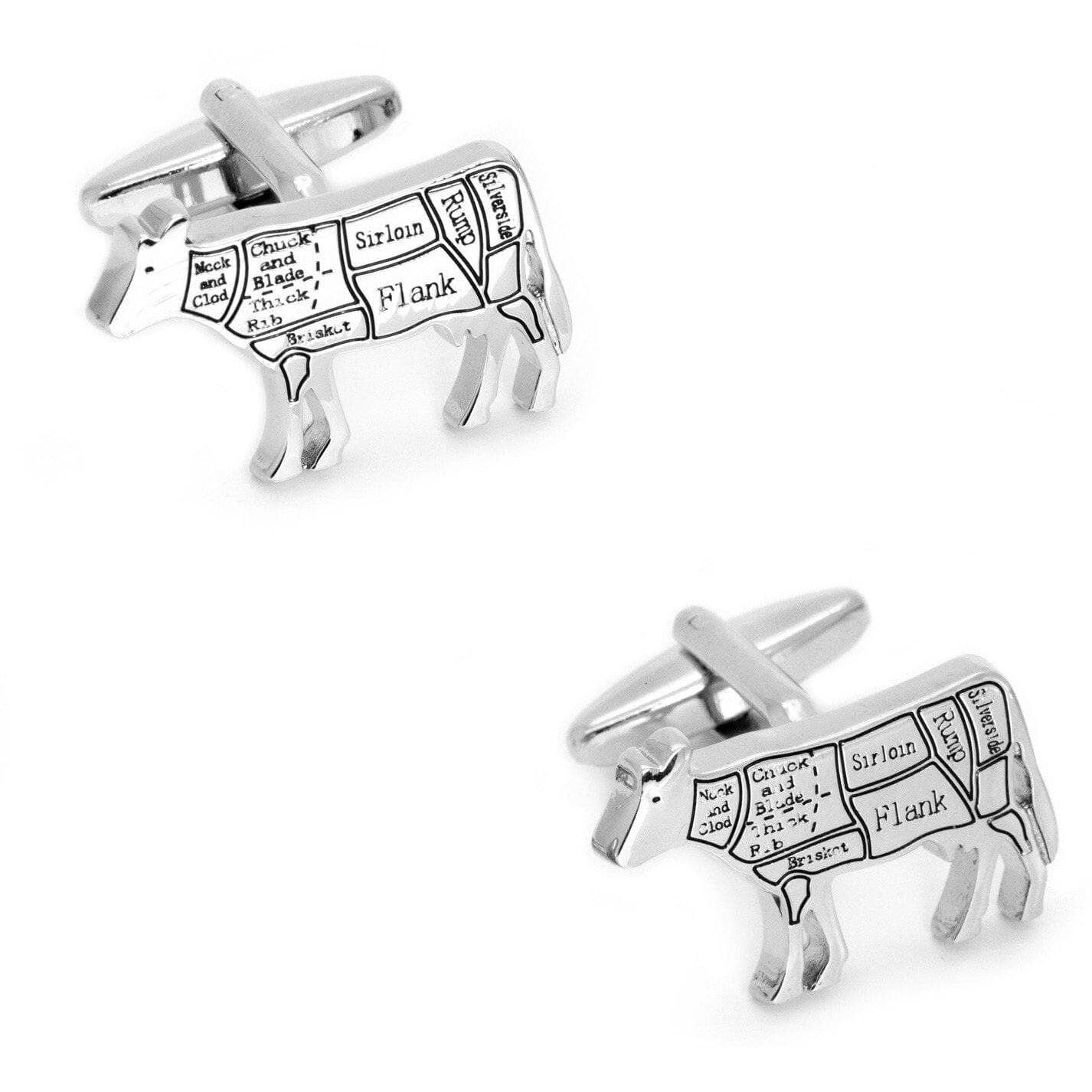 Butcher's Cuts Beef Cow Cufflinks Novelty Cufflinks Clinks Australia Butcher's Cuts Beef Cow Cufflinks