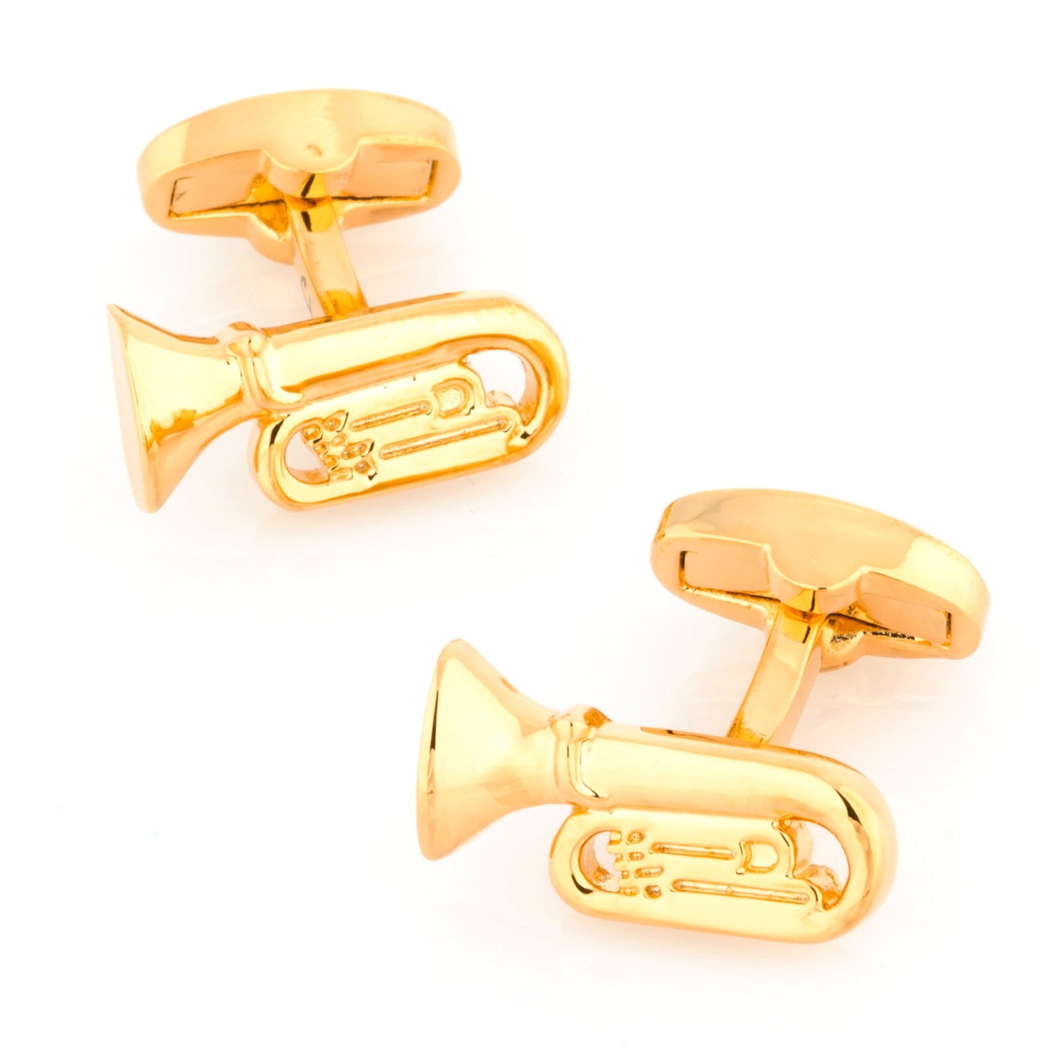 Tuba Cufflinks Gold Novelty Cufflinks Clinks Australia Tuba Cufflinks Gold