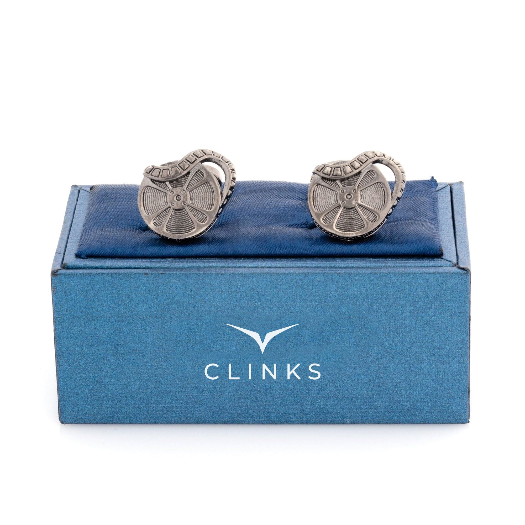 Movie Film Reel Cufflinks in Gunmetal Novelty Cufflinks Clinks Australia