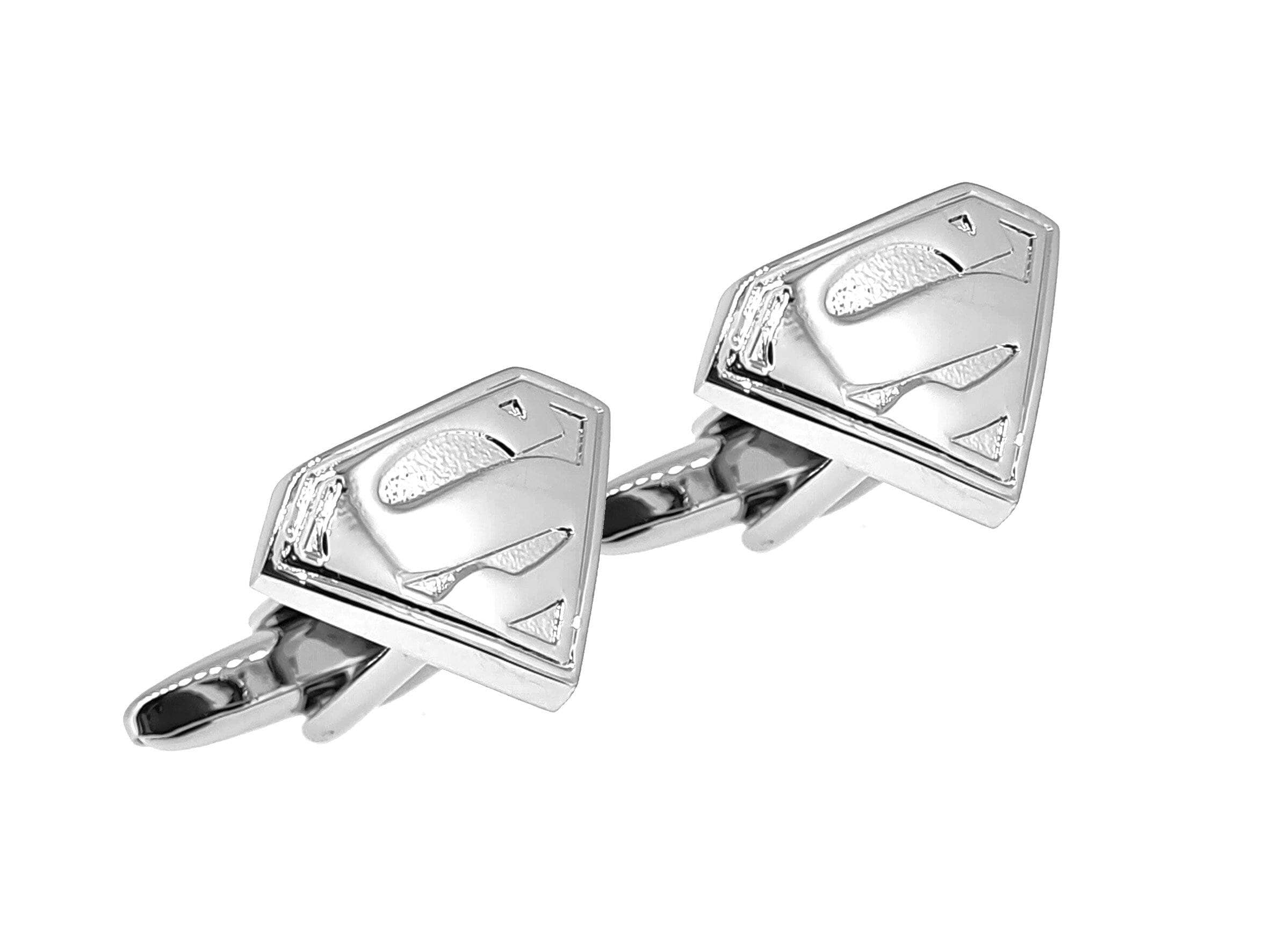 Superman Cufflinks Silver Novelty Cufflinks DC Comics Superman Cufflinks Silver