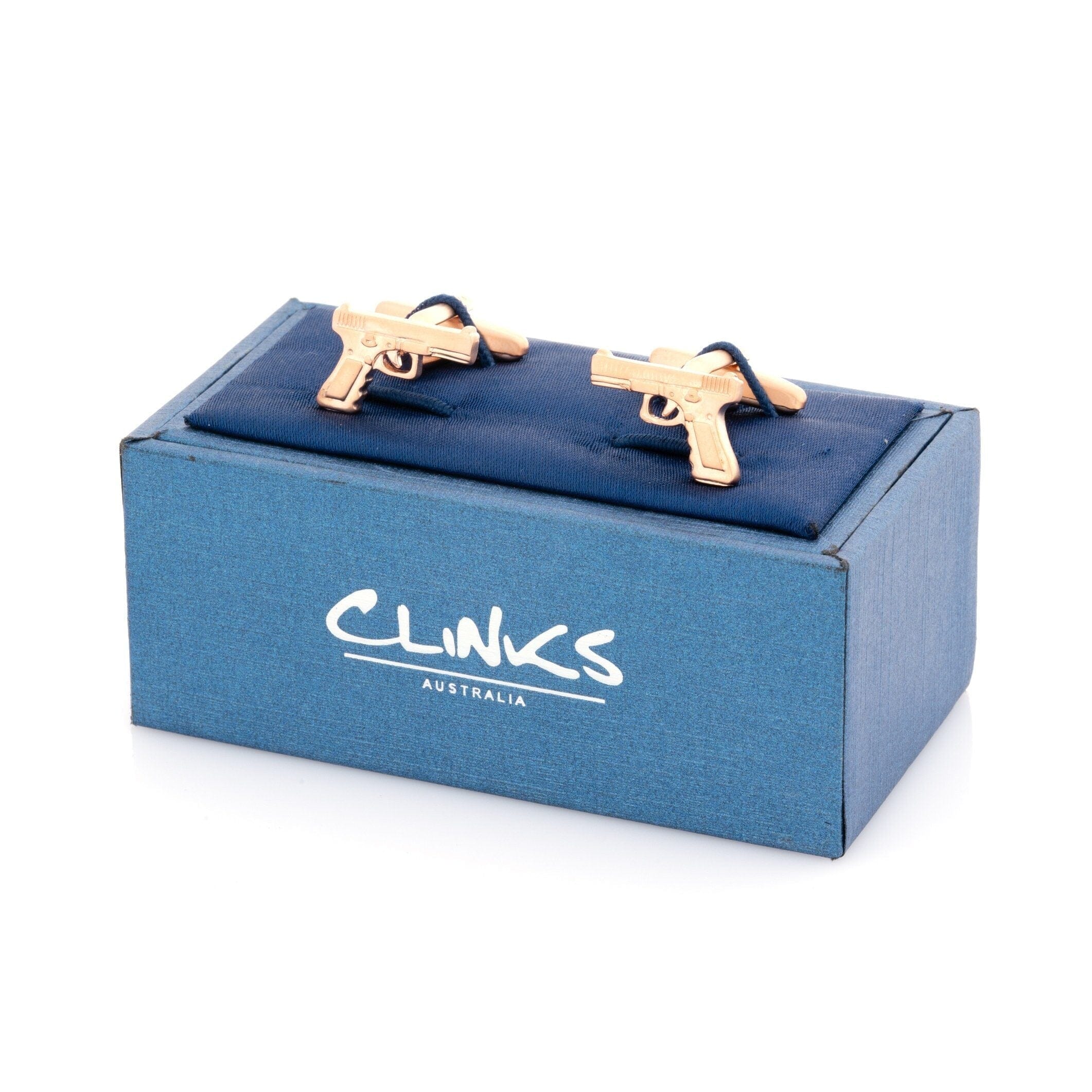Rose Gold Hand Gun Cufflinks Novelty Cufflinks Clinks Australia