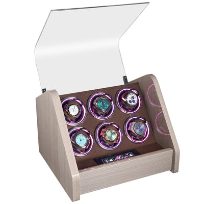 Tweed Watch Winder for 6 Watches