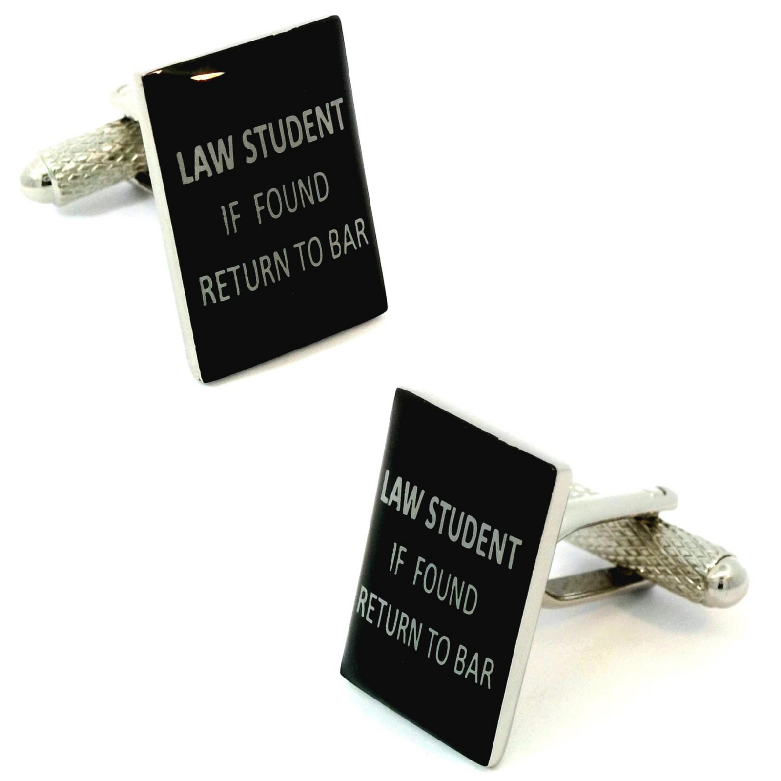 Law Student Slogan Cufflinks (if found, return to bar)