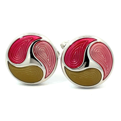 Swirling Drops Pink Cufflinks