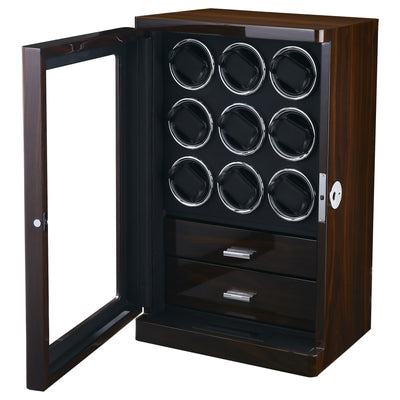 Esperance Watch Winder for 9 Watches with Fingerprint Lock and Drawer