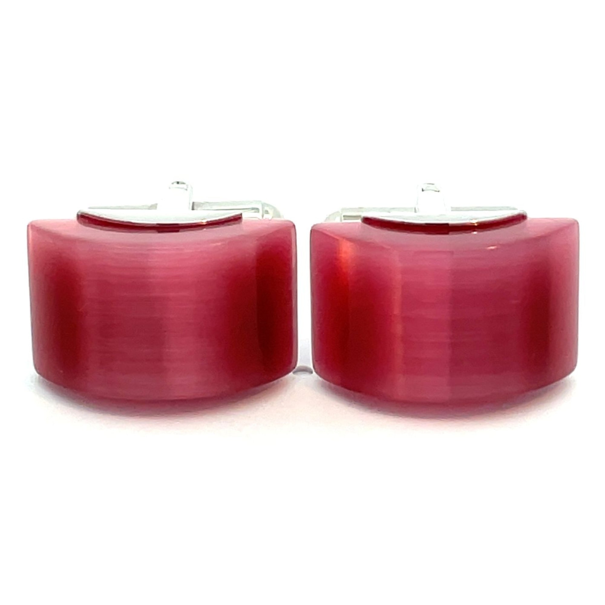 Pink Catseye Arch Cufflinks