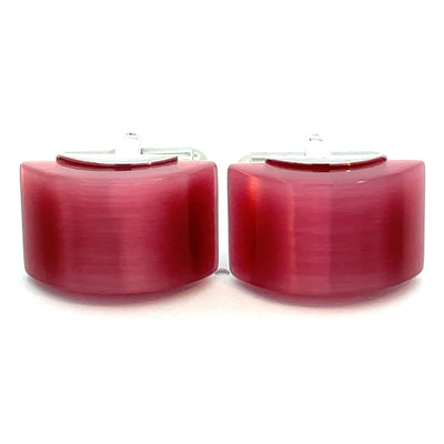 Pink Catseye Arch Cufflinks