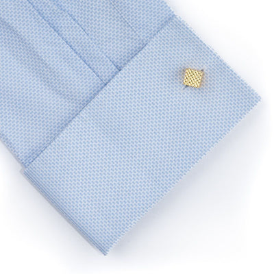 Gold Diamond Textured Cube Cufflinks