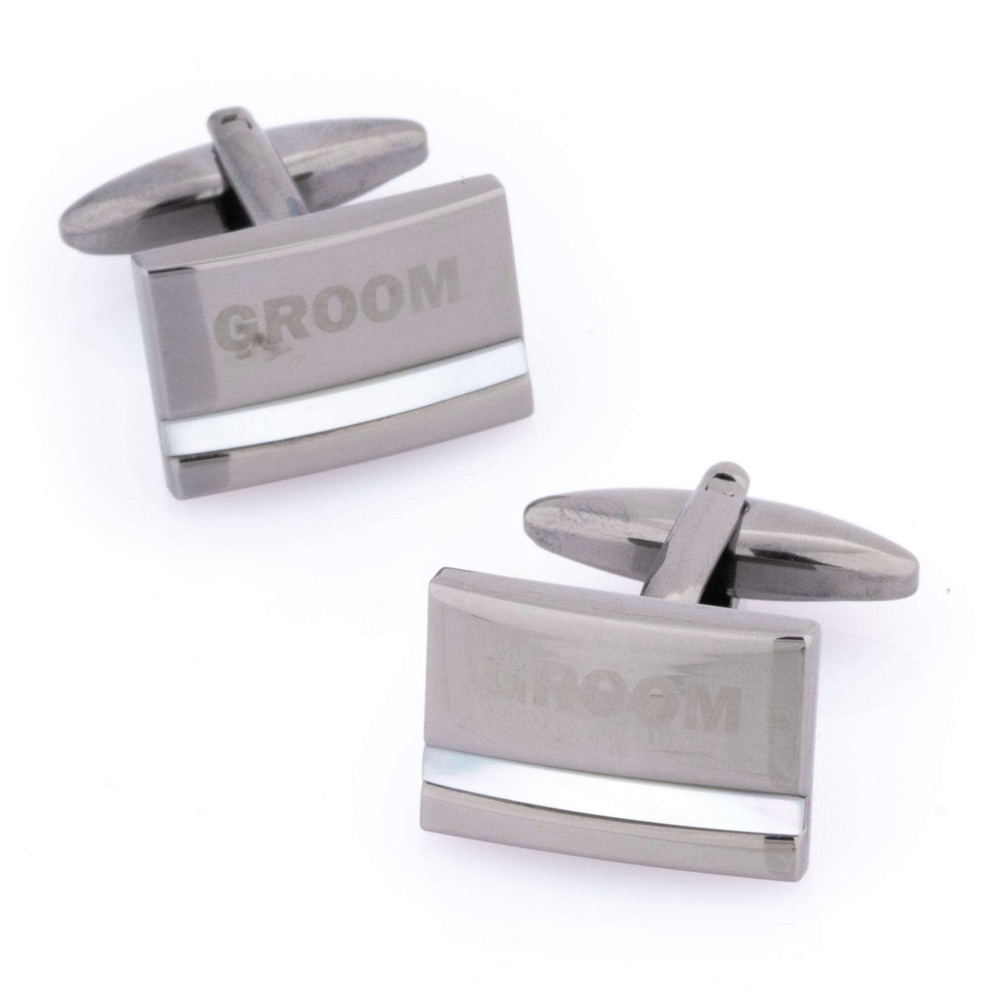 Groom Laser Etched Mother of Pearl Gunmetal Wedding Cufflinks Wedding Cufflinks Clinks Australia Groom Laser Etched Mother of Pearl Gunmetal Cufflinks 