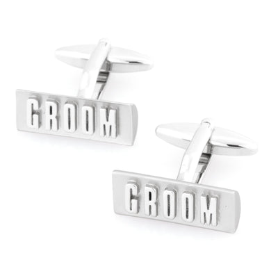 Groom Raised Lettering Wedding Cufflinks