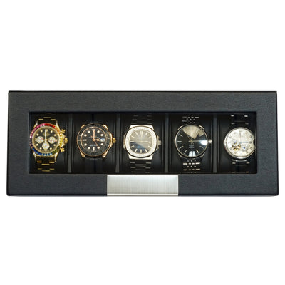 5 Slots Leather Watch Box