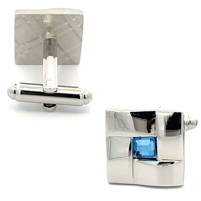 Sky Blue Weave Cufflinks