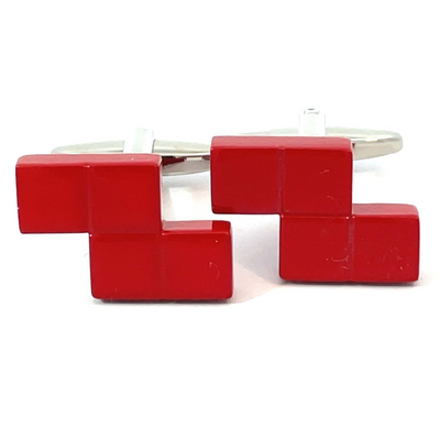 Retro Computer Blocks Red Cufflinks