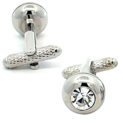 Solitaire Crystal Cufflinks with a Swarovski Crystal