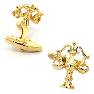Scales of Justice Gold Cufflinks
