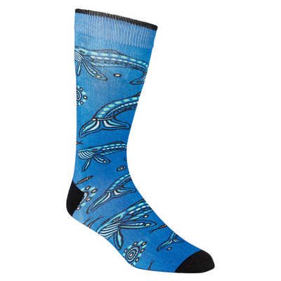 Mens Native Australian Whale Bamboo Socks