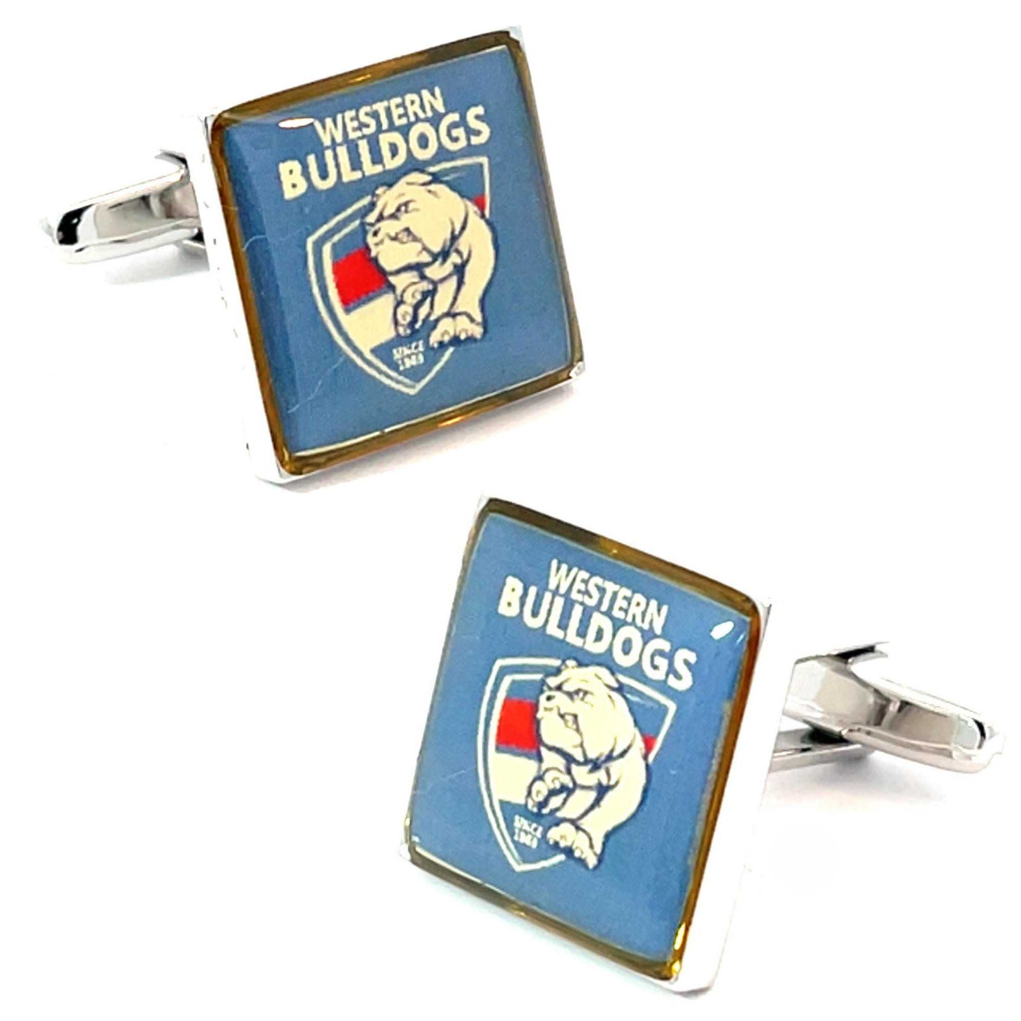 Colour Western Bulldogs AFL Cufflinks