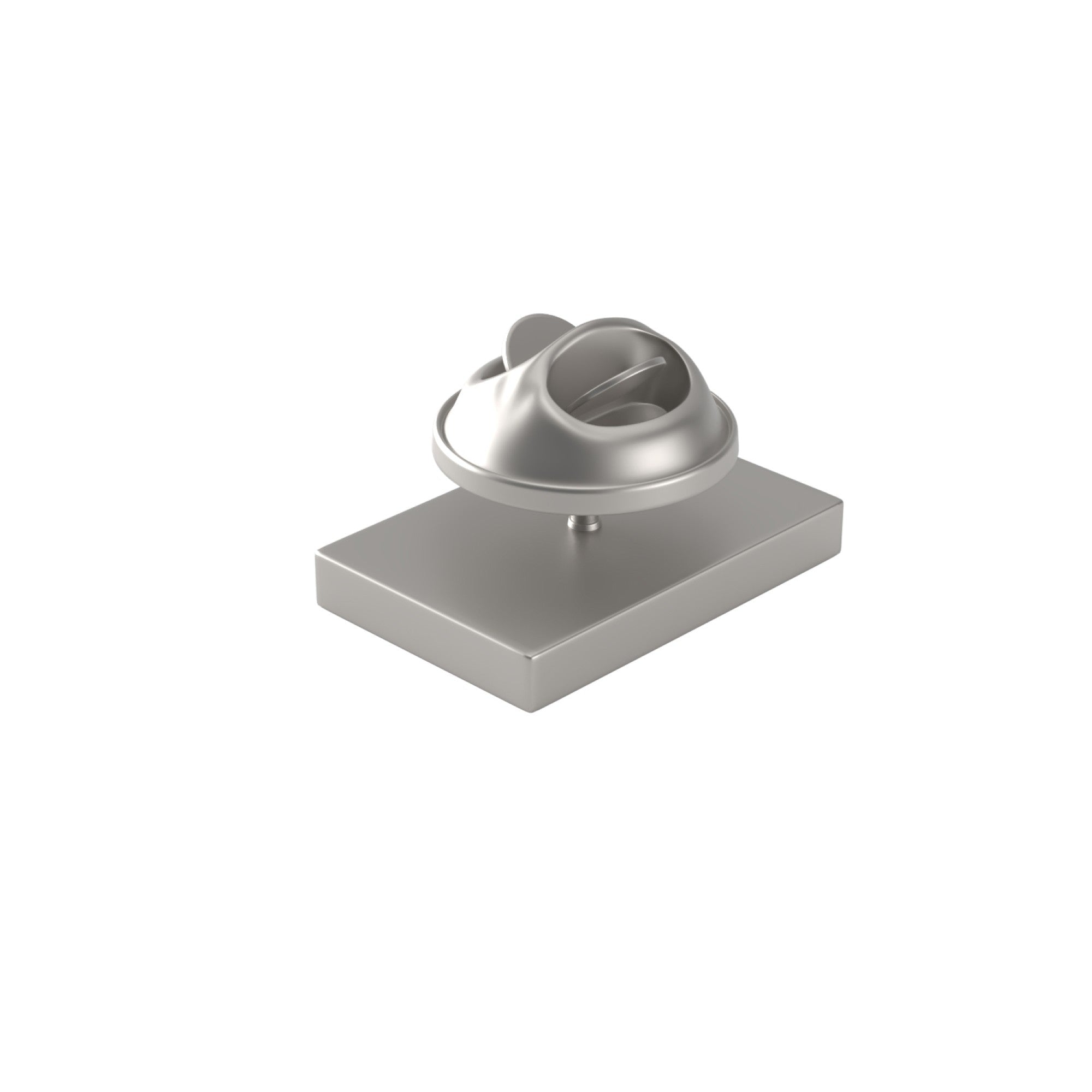Rectangle Brushed Silver Engravable Lapel Pin
